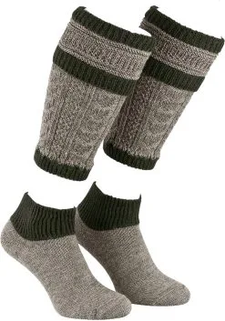 Tiroler Loferl Set Met Sokken Grijs-Groen