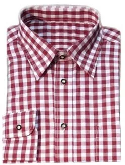 Tiroler Overhemd Wijnrood Luxe (katoen/polyester)