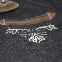 Tiroler Trachten Jas Luxe (Wol-Geitenleer) -Kostuum Winkel tiroler trachten jas luxe wol geitenleer detail 3