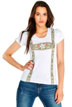 Tiroler Trachten T-shirt Met Strass Voor Dames