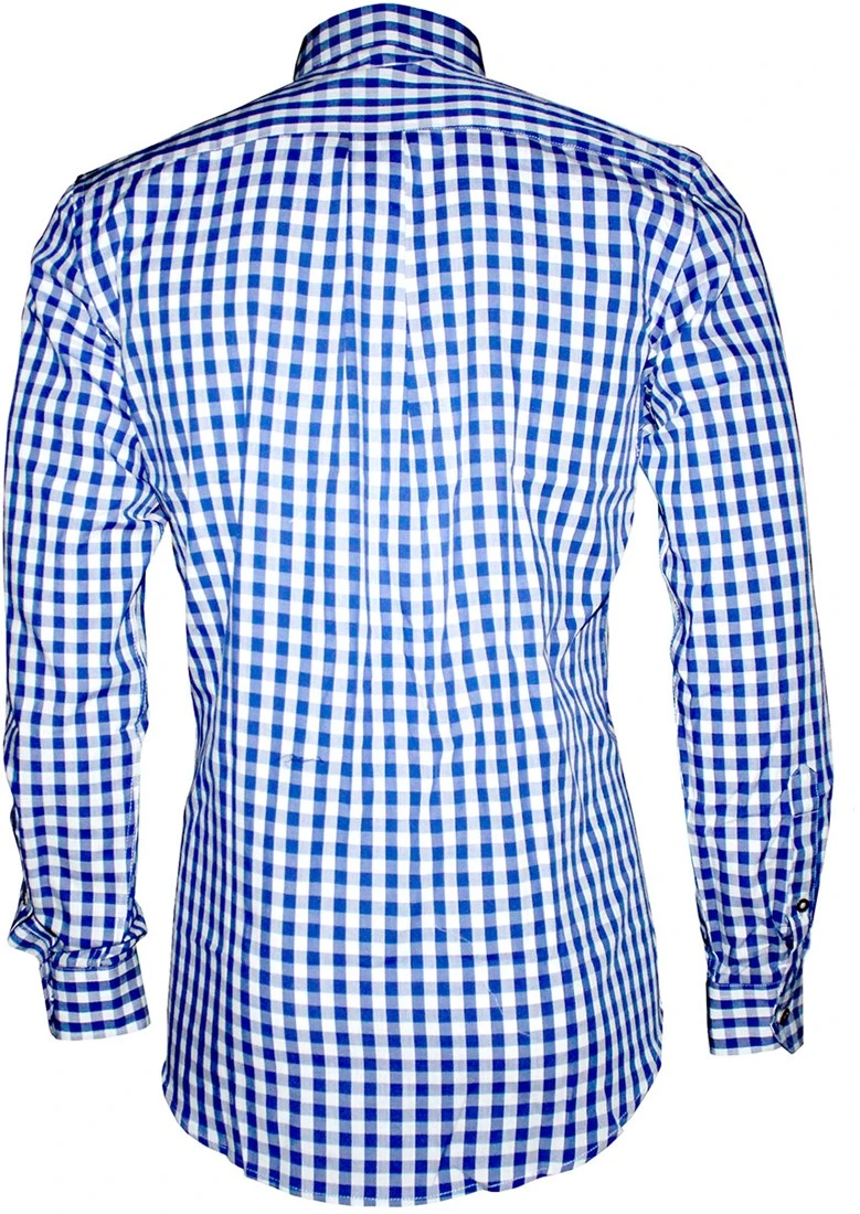 Tiroler Trachtenhemd Blauw/Wit (55% Katoen) 2 Tiroler Trachtenhemd Blauw/Wit (55% Katoen) - Afbeelding 2