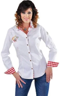 Tirolerblouse Wit Voor Dames