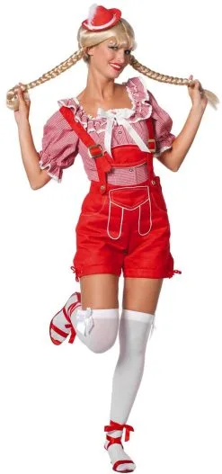 Tirolerhose De Luxe Dames Rood