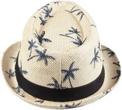 Trendy Hoedje Hawaii Met Palmbomen -Kostuum Winkel trendy hoedje hawaii met palmbomen achterkant