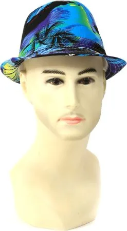 Trendy Hoedje Hawaii Met Palmbomen Blauw