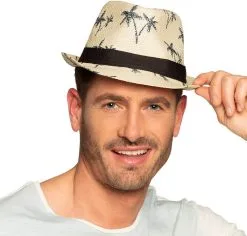 Trendy Hoedje Hawaii Met Palmbomen -Kostuum Winkel trendy hoedje hawaii met palmbomen voorbeeld