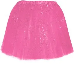 Tule Rokje Pink Met Glitter
