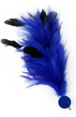 Verenpluim Blauw 30cm Buigbaar Met Speld En Clip