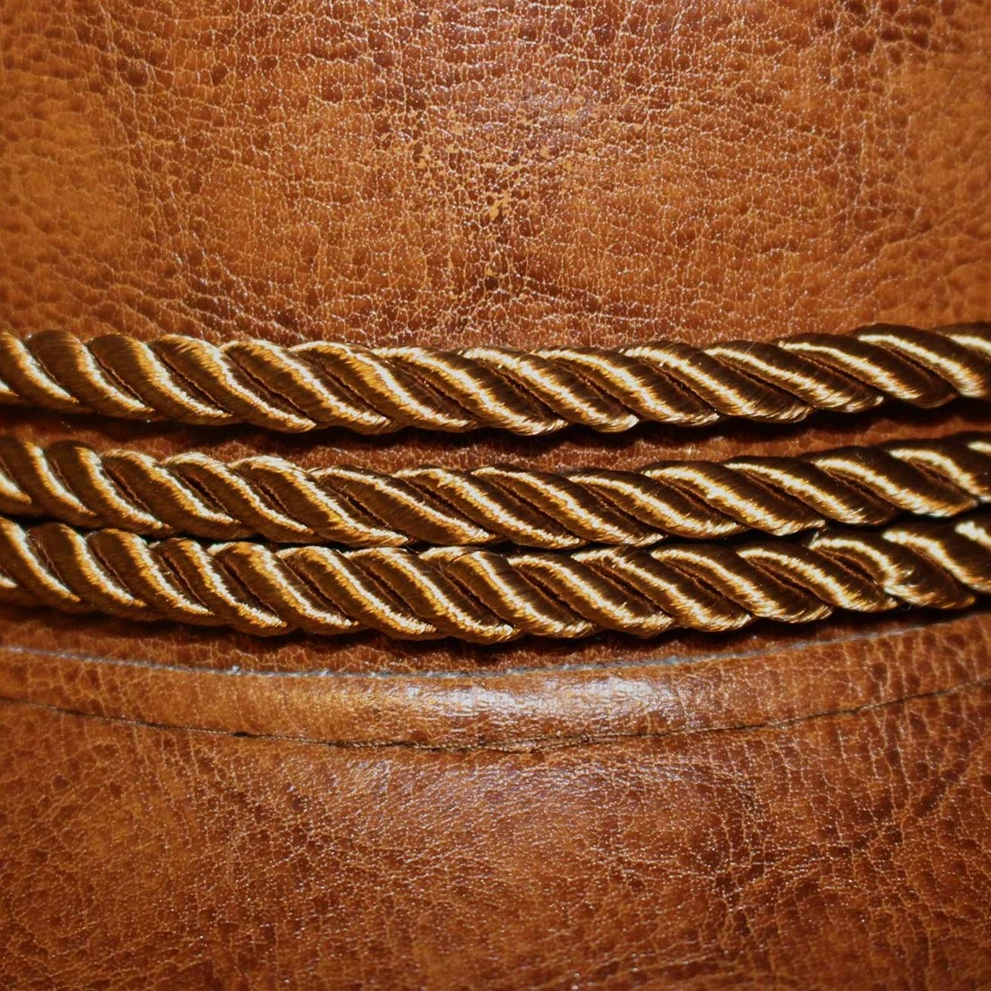 Western Cowboyhoed Bruin Met Koord (Nepleer) 2 Western Cowboyhoed Bruin Met Koord (Nepleer) - Afbeelding 2