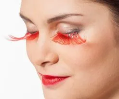 Wimpers Met Vierkante Oranje Kristallen